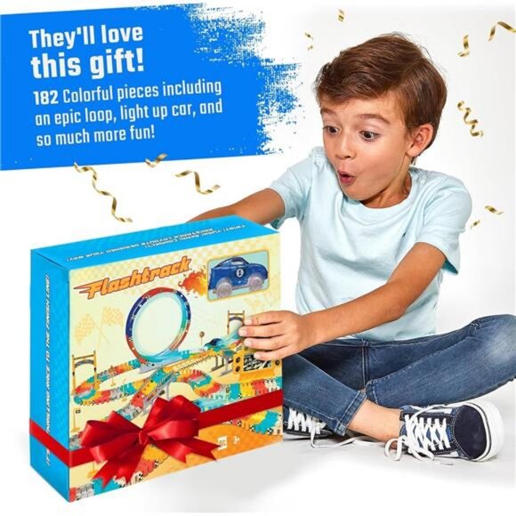 Race Track Glow in The Dark Magic Toy Set, Kids Light Up Flexible - Picture 6 of 7